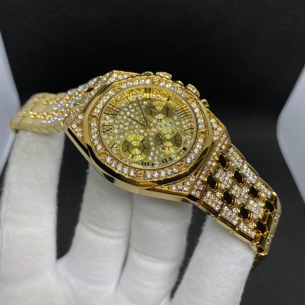 Luxury Iced Out Men's Duo Color Best Quality Luxury Brand Watch